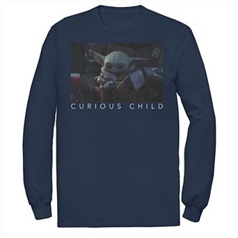 Men's Star Wars The Mandalorian The Child Curious Child Portrait Tee