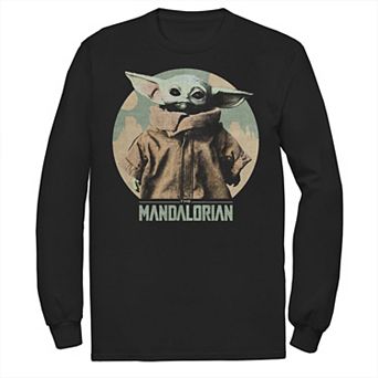 Men's Star Wars The Mandalorian The Child Faded Portrait Tee