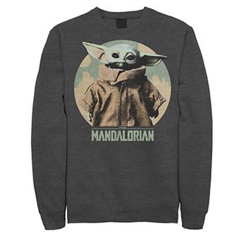 Men's Star Wars The Mandalorian The Child Faded Portrait Sweatshirt