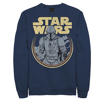 Men's Star Wars The Mandalorian Simple Logo Circle Portrait Sweatshirt