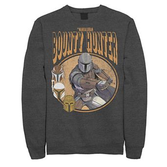 Men's Star Wars The Mandalorian Bounty Hunter Retro Comic Portrait Sweatshirt