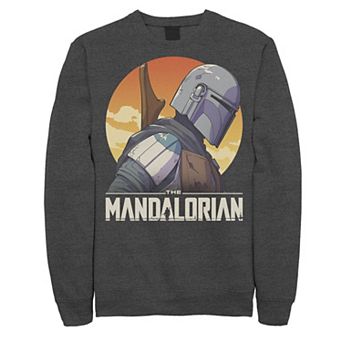 Men's Star Wars The Mandalorian Sunset Profile Portrait Logo Sweatshirt
