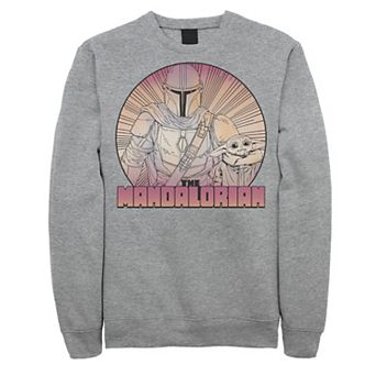 Men's Star Wars The Mandalorian The Child Gradient Line Art Hoodie