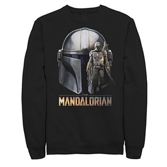 Men's Star Wars The Mandalorian Helmet Portrait Mashup Sweatshirt
