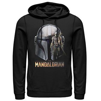 Men's Star Wars The Mandalorian Helmet Portrait Mashup Hoodie