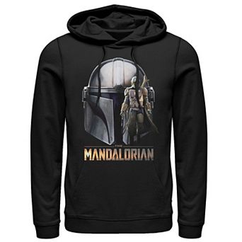 Men's Star Wars The Mandalorian Helmet Portrait Mashup Hoodie
