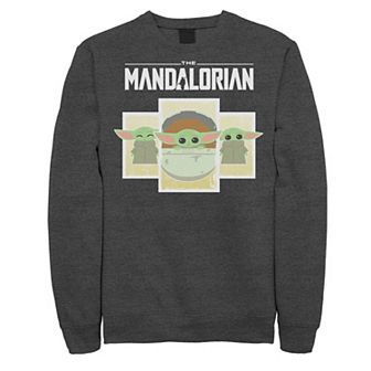 Men's Star Wars The Mandalorian The Child Cartoon Panels Sweatshirt