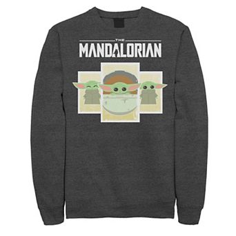 Men's Star Wars The Mandalorian The Child Cartoon Panels Sweatshirt
