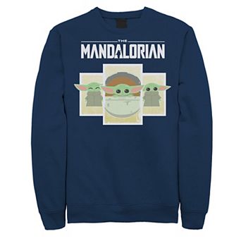 Men's Star Wars The Mandalorian The Child Cartoon Panels Sweatshirt