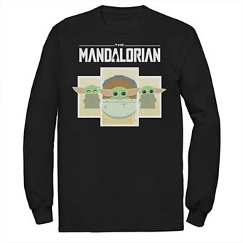 Men's Star Wars The Mandalorian The Child Cartoon Panels Tee