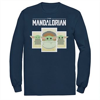 Men's Star Wars The Mandalorian The Child Cartoon Panels Tee