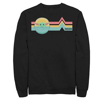 Men's Star Wars The Mandalorian The Child Rainbow Chest Lines Sweatshirt