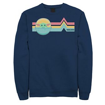 Men's Star Wars The Mandalorian The Child Rainbow Chest Lines Sweatshirt