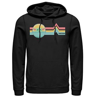 Men's Star Wars The Mandalorian The Child Rainbow Chest Lines Hoodie