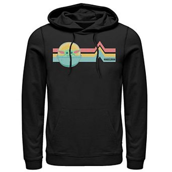 Men's Star Wars The Mandalorian The Child Rainbow Chest Lines Hoodie