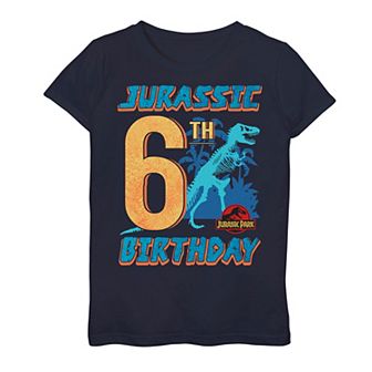 Girls 7-16 Jurassic Park 6th Birthday T Rex Tee