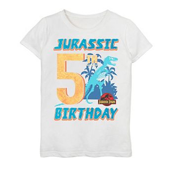 Girls 3-16 Jurassic Park 5th Birthday T-Rex Tee
