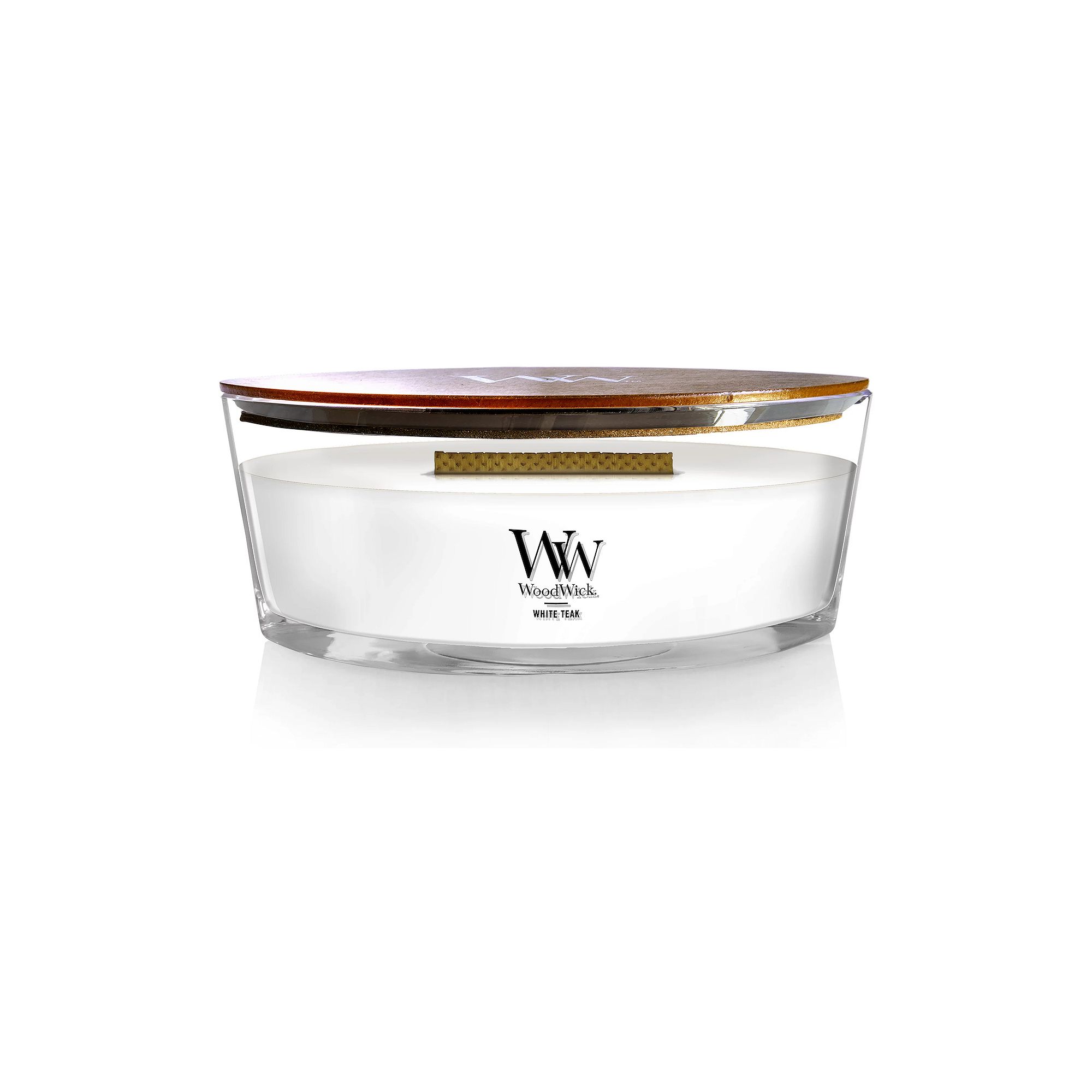 WoodWick White Teak Ellipse 16-oz. Candle Jar