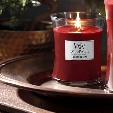 WoodWick Frasier Fir & Cinnamon Chai Hourglass 9.7 oz. Candle Jar 2-piece Set