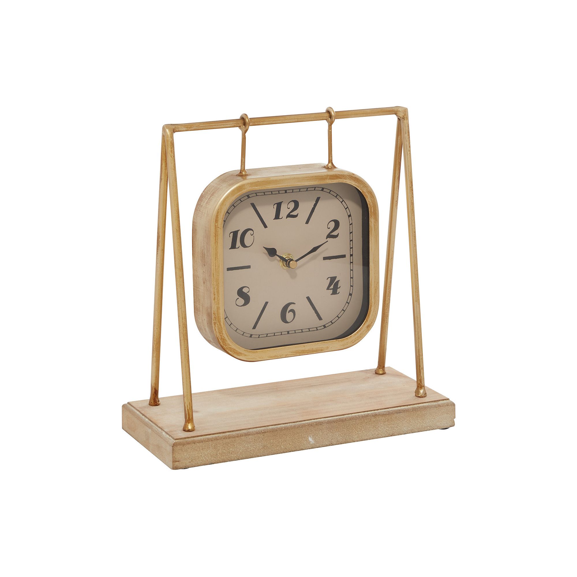 Stella & Eve Farmhouse Hanging Clock Table Decor, Gold