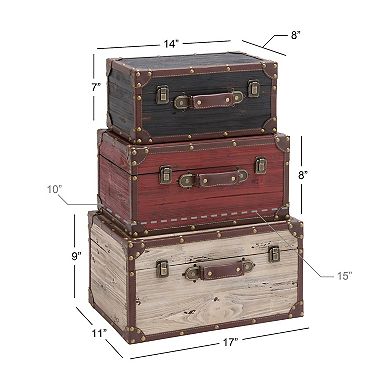 Stella & Eve Farmhouse Storage Trunk 3-piece Set