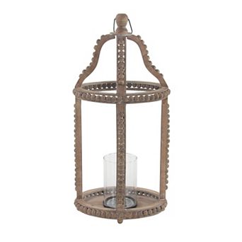 Stella & Eve Beaded Detail Candle Holder Lantern Floor Decor