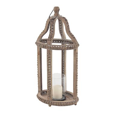 Stella & Eve Beaded Detail Candle Holder Lantern Floor Decor