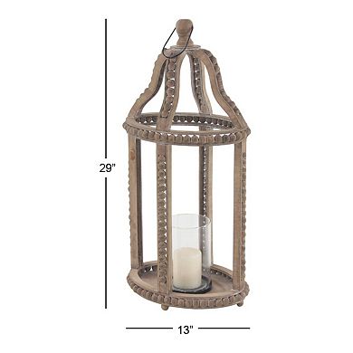 Stella & Eve Beaded Detail Candle Holder Lantern Floor Decor