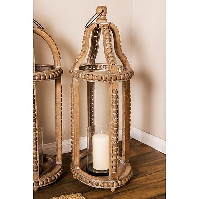 Stella & Eve Beaded Detail Candle Holder Lantern Floor Decor
