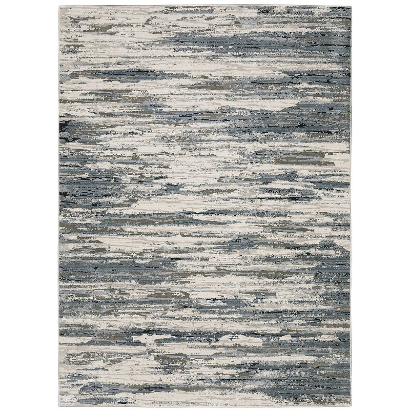 StyleHaven Cameron Distressed Waves Abstract Area Rug, Blue, 10X13 Ft