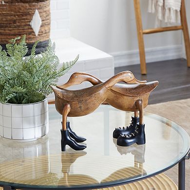Stella & Eve Duck Wood Sculpture Table Decor