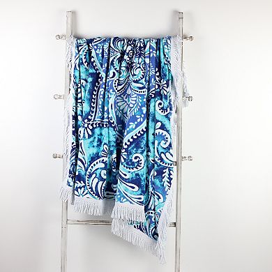 Sand & Surf Square Beach Towel With Fringe