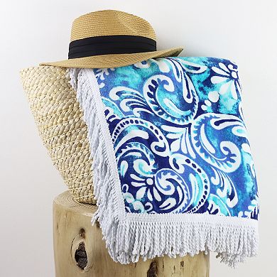 Sand & Surf Square Beach Towel With Fringe