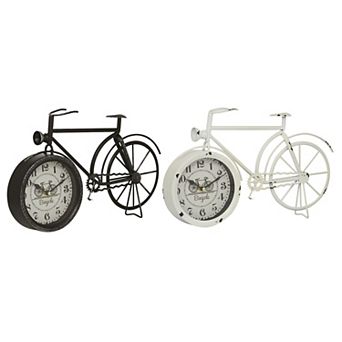 Stella & Eve Bicycle Iron Clock 2 pc set