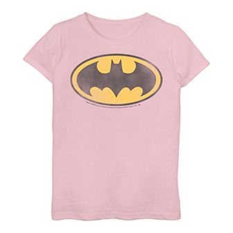 Girls 3-16 DC Comics Batman Chest Symbol Faded Graphic Tee