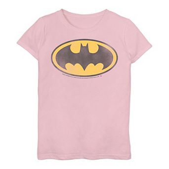 Girls 3-16 DC Comics Batman Chest Symbol Faded Graphic Tee