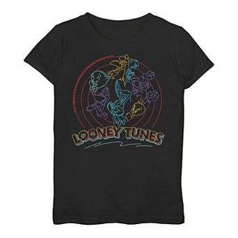 Girls 3-16 Looney Tunes Neon Outline Graphic Tee