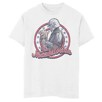 Boys 8-20 Star Wars: The Mandalorian Fourth Of July Mando & Grogu Graphic Tee