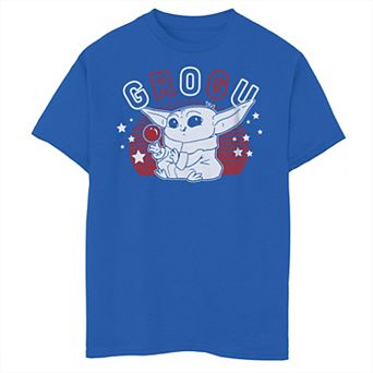Boys 8-20 Star Wars: The Mandalorian Fourth Of July Grogu Lines Stars Graphic Tee