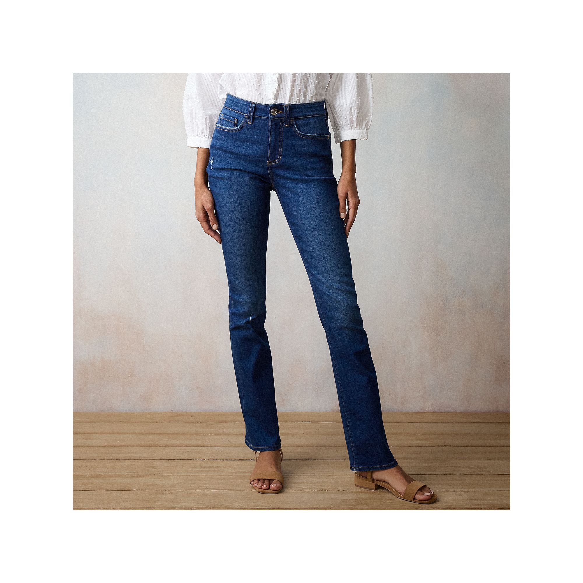 Womens LC Lauren Conrad High-Waist Bootcut Jeans, Size: 0, Malibu Blue