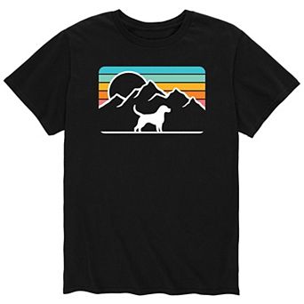 Men's Dog With Retro Mountain Tee