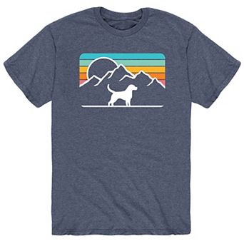 Men's Dog With Retro Mountain Tee