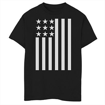 Boys 8-20 Black And White American Flag Graphic Tee