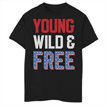 Boys 8-20 Young Wild & Free Word Stack Graphic Tee