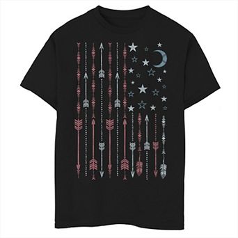 Boys 8-20 Americana Boho Arrows and Stars American Flag Graphic Tee