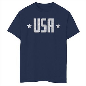Boys 8-20 Americana Silver and Stars USA Graphic Tee