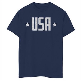 Boys 8-20 Americana Silver and Stars USA Graphic Tee