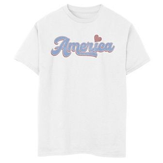 Boys 8-20 Trendy America Script Heart Graphic Tee