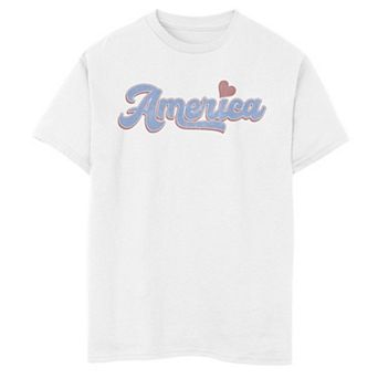 Boys 8-20 Trendy America Script Heart Graphic Tee