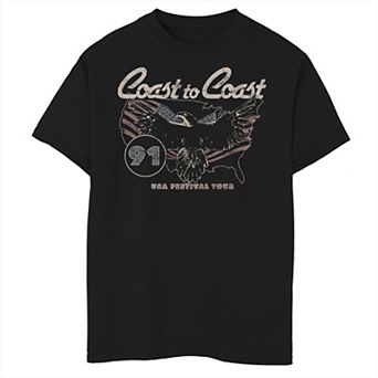 Boys 8-20 Coast To Coast USA Festival Tour Poster Graphic Tee